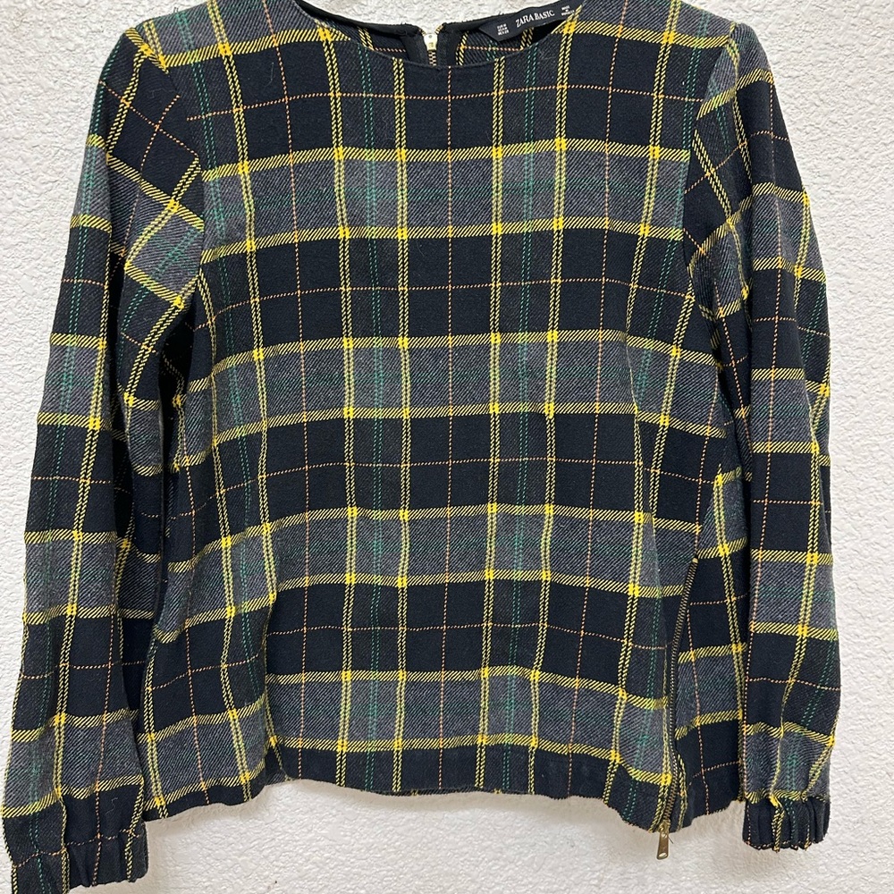 Zara Plaid Women Top Size M